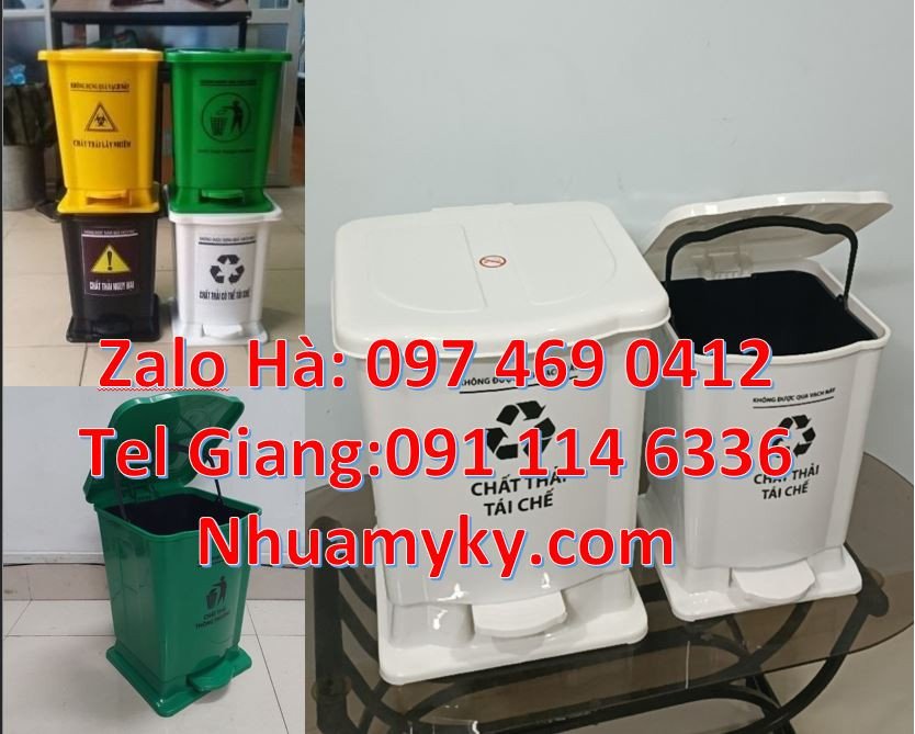 Bán thùng đựng rác y tế nắp đậy,thùng rác y tế 60l có đạp chân giá rẻ