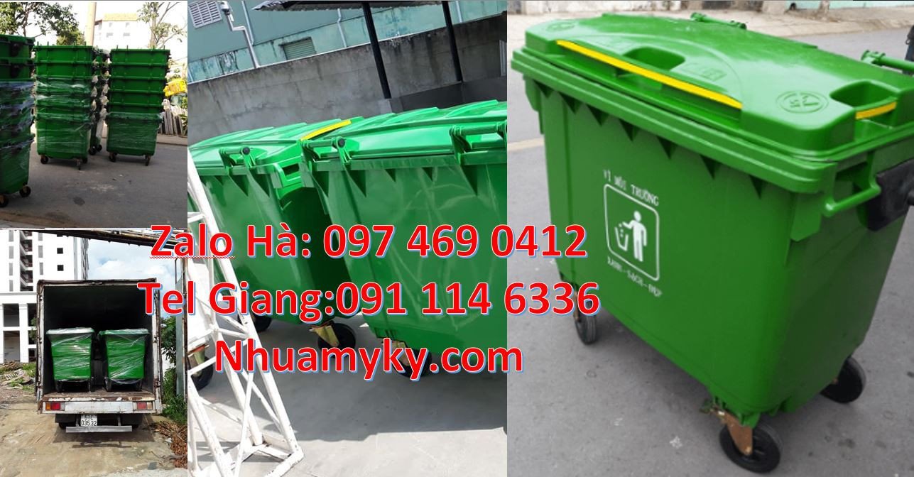 Bán xe thu gom rác 4 bánh cao su,xe thu gom rác 1000l có nắp đậy rẻ