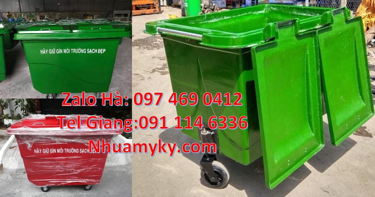 Bán xe thu gom rác 4 bánh cao su,xe thu gom rác 1000l có nắp đậy rẻ