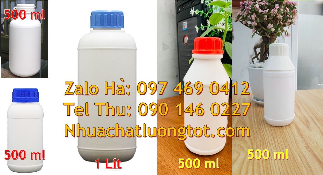 Bán chai nhựa 1l đựng hóa chất,chai nhựa 0.5l đựng dầu ăn nước mắm rẻ