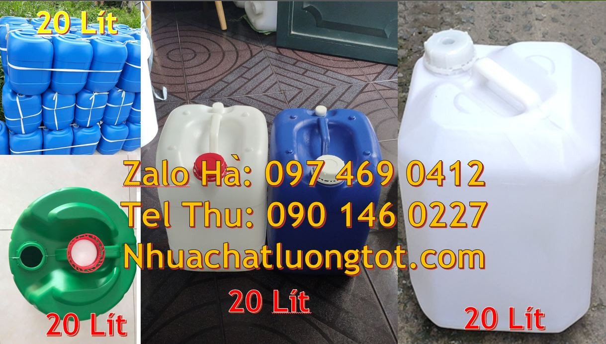 Bán can nhựa lớn 20l màu trắng,can nhựa 25l đựng xăng dầu,can 30l quai