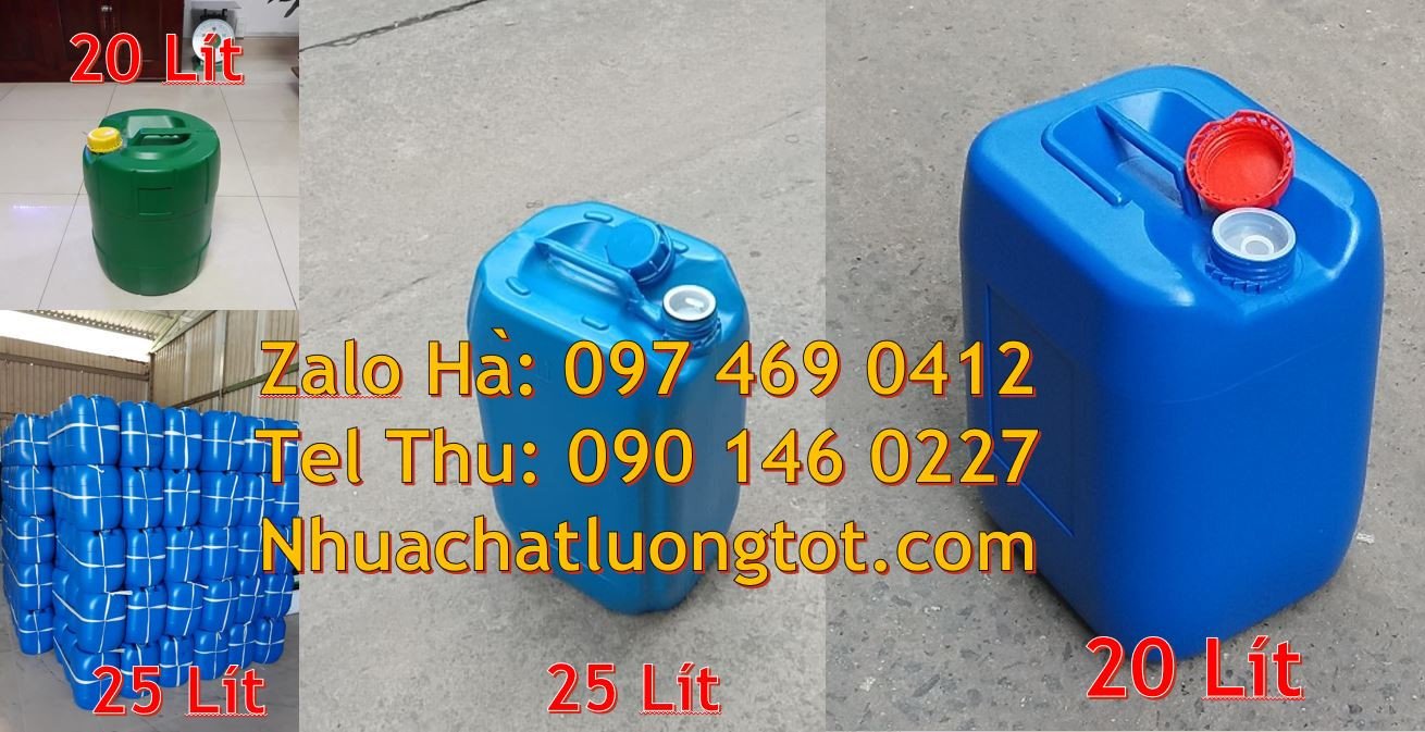 Bán can nhựa lớn 20l màu trắng,can nhựa 25l đựng xăng dầu,can 30l quai