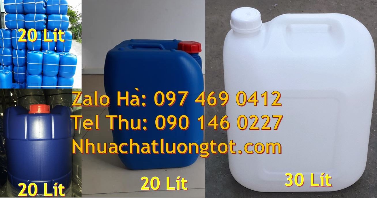 Bán can nhựa lớn 20l màu trắng,can nhựa 25l đựng xăng dầu,can 30l quai