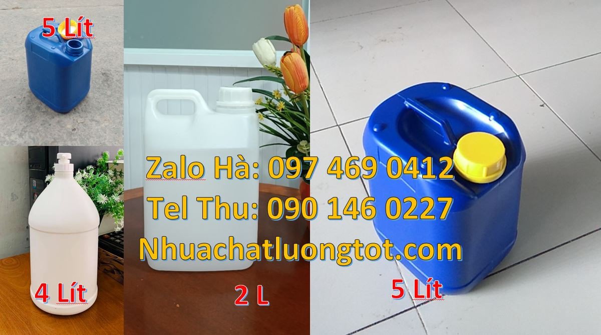 Bán can nhựa cỡ nhỏ 2l nắp vặn quai xách,can nhựa 5l đựng dầu ăn giá r