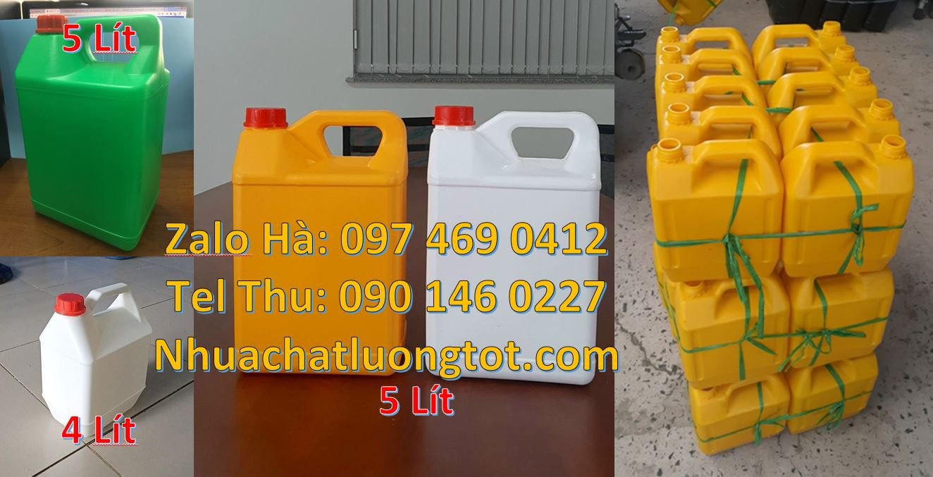 Bán can nhựa cỡ nhỏ 2l nắp vặn quai xách,can nhựa 5l đựng dầu ăn giá r