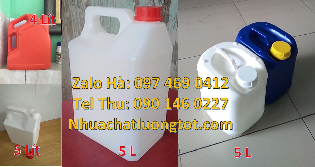 Bán can nhựa cỡ nhỏ 2l nắp vặn quai xách,can nhựa 5l đựng dầu ăn giá r