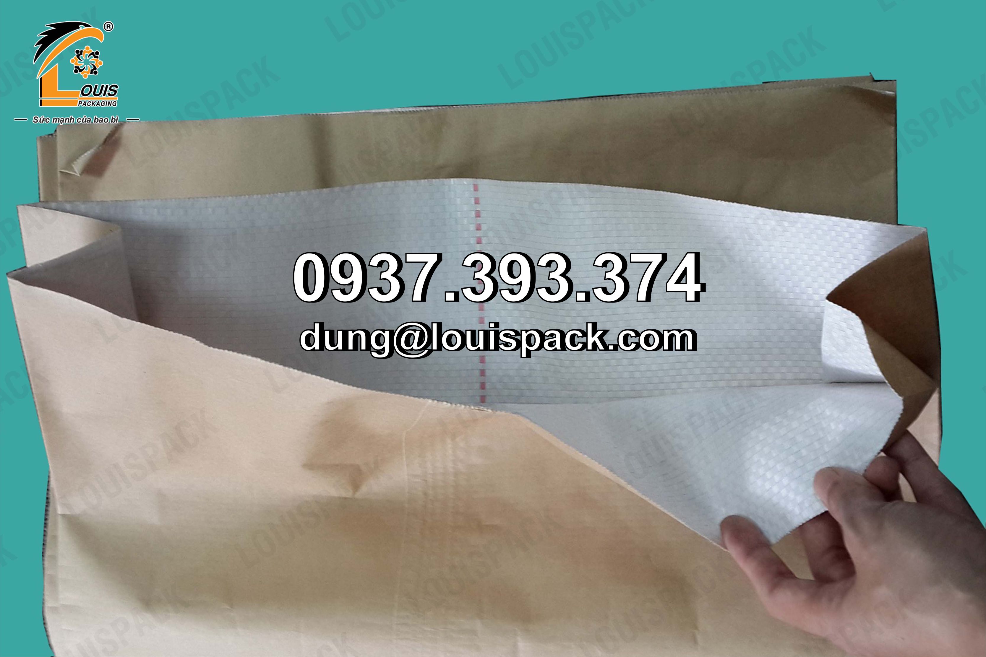 Bao giấy Kraft đựng xi măng, bột trét, vữa xây