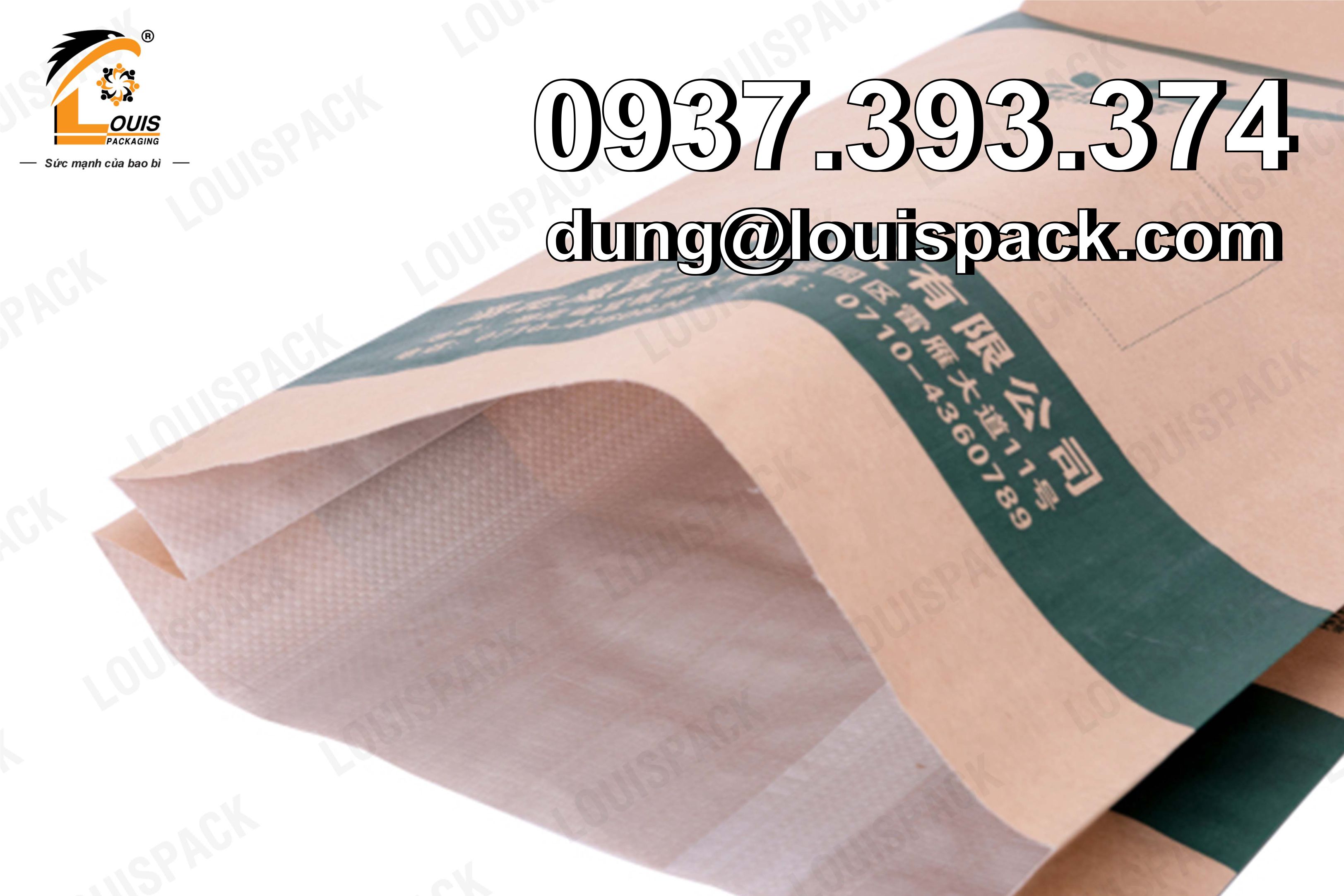 Bao giấy Kraft đựng xi măng, bột trét, vữa xây