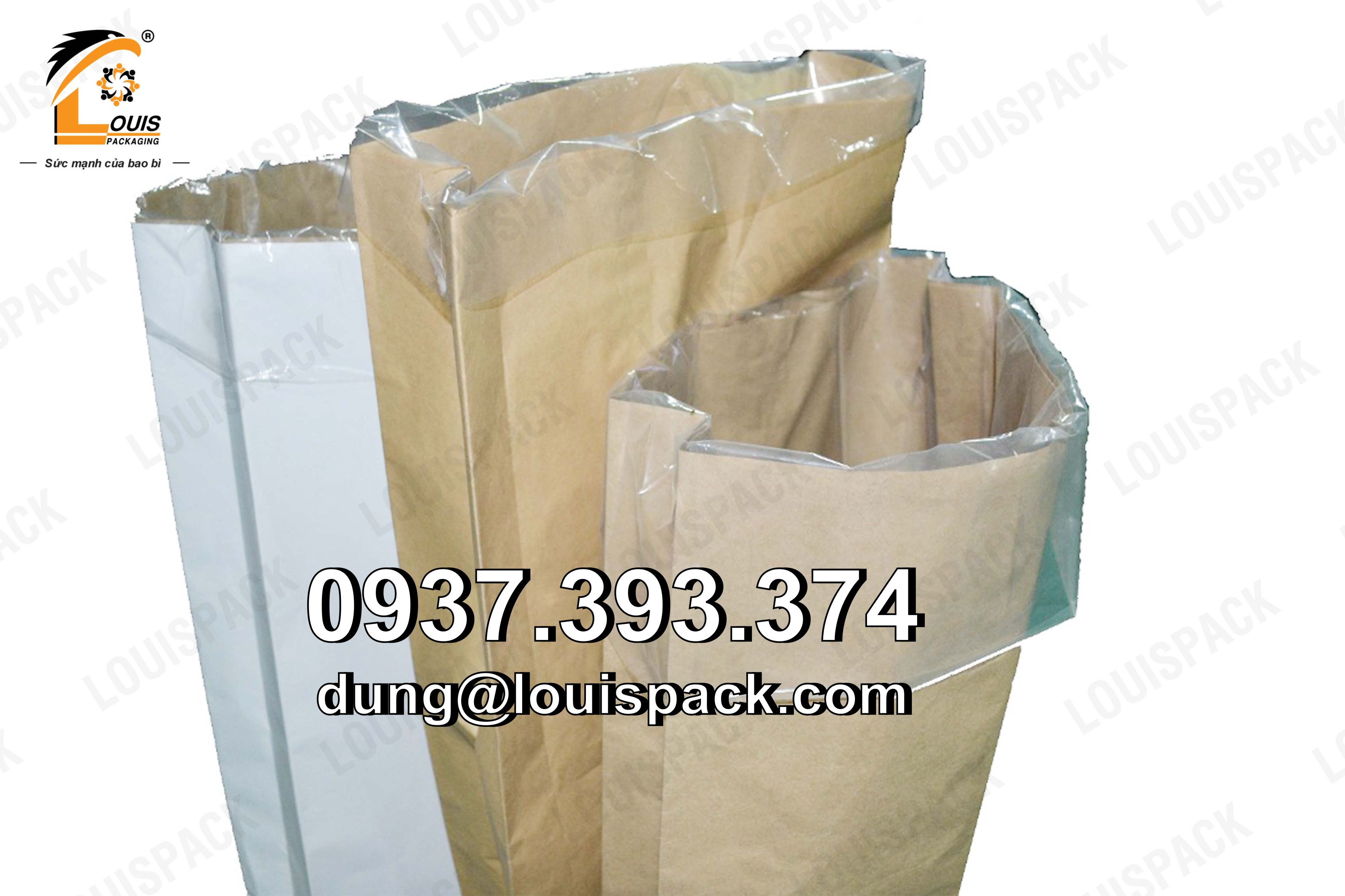 Bao giấy Kraft đựng xi măng, bột trét, vữa xây