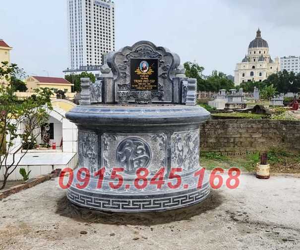 Mẫu mộ đá tròn đẹp bán sài gòn thiết kế phong thuỷ để thờ tro cốt