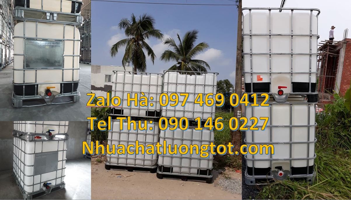 Bán tank nhựa lớn 1000l màu trắng khung thép,thùng ibc cỡ 1000l đựng n
