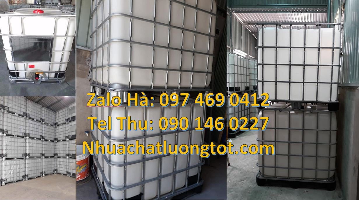 Bán tank nhựa lớn 1000l màu trắng khung thép,thùng ibc cỡ 1000l đựng n