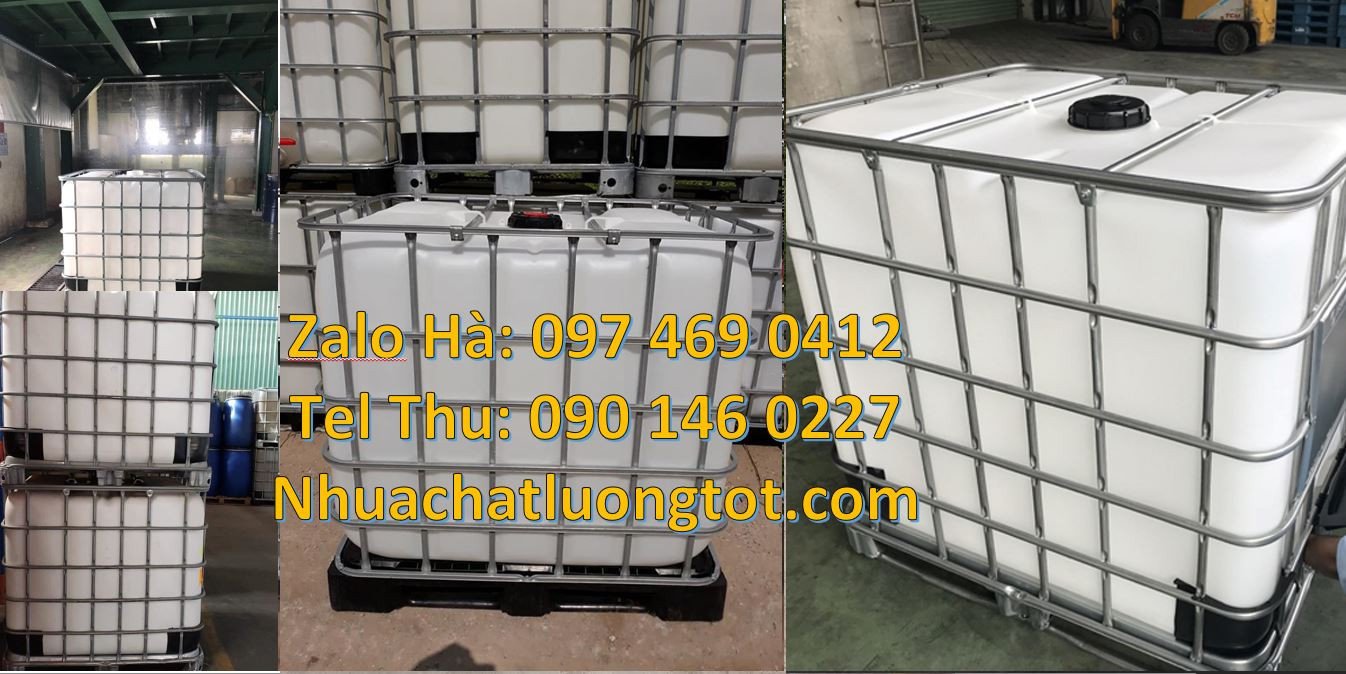 Bán tank nhựa lớn 1000l màu trắng khung thép,thùng ibc cỡ 1000l đựng n