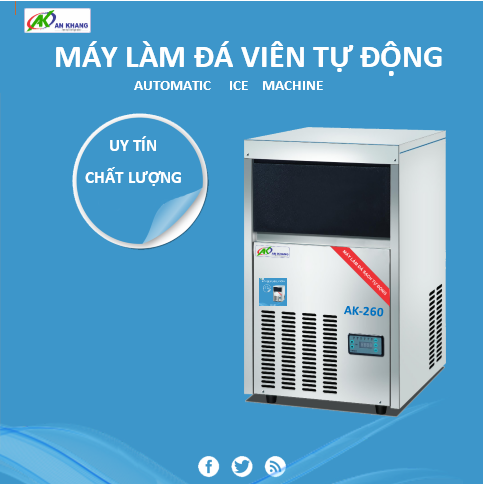 máy đá viên sạch, tinh khiết đảm bảo an toàn khối lượng 120kg/24h