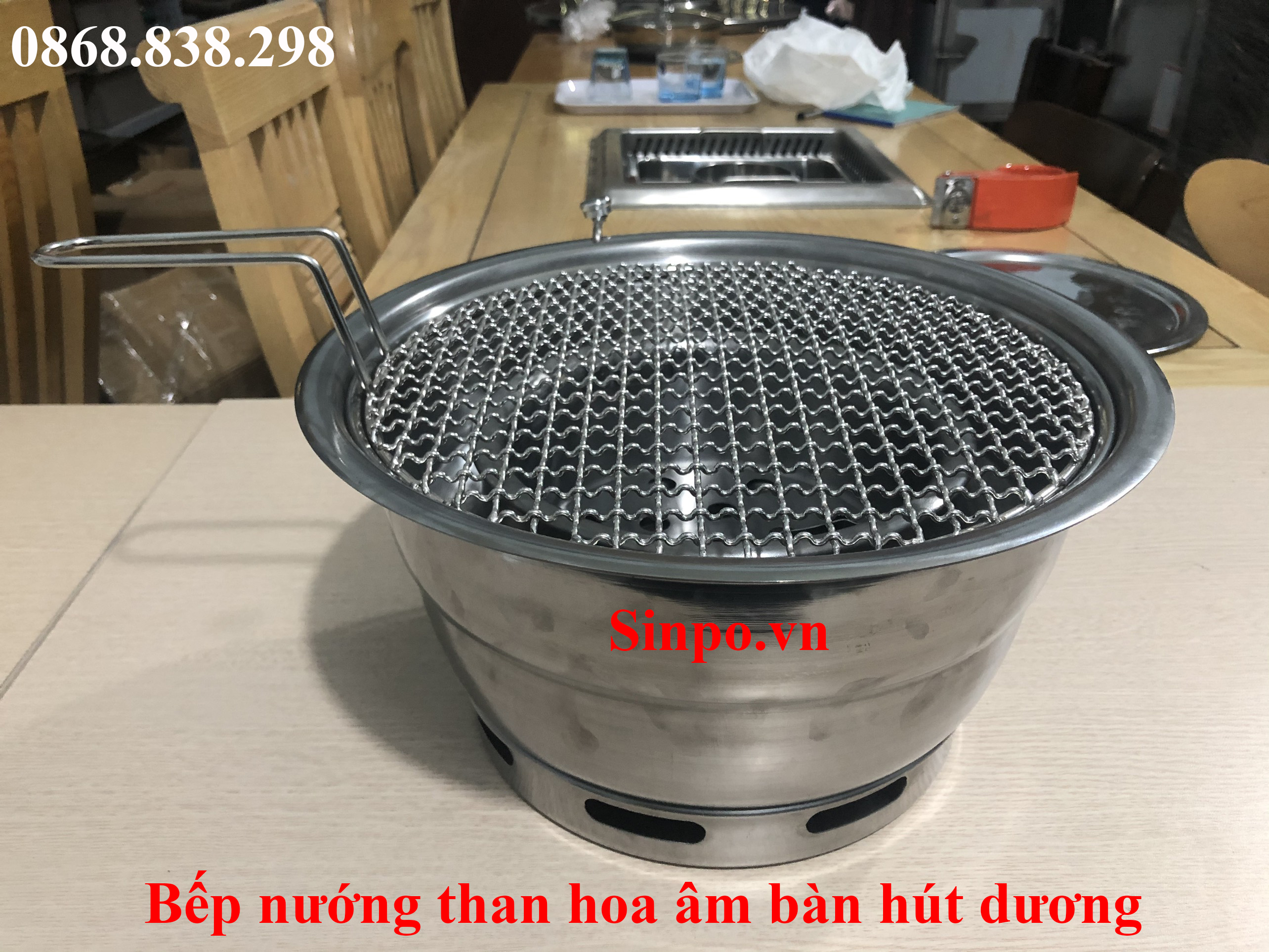 Bếp nướng than hoa âm bàn hút dương BBQ cho nhà hàng