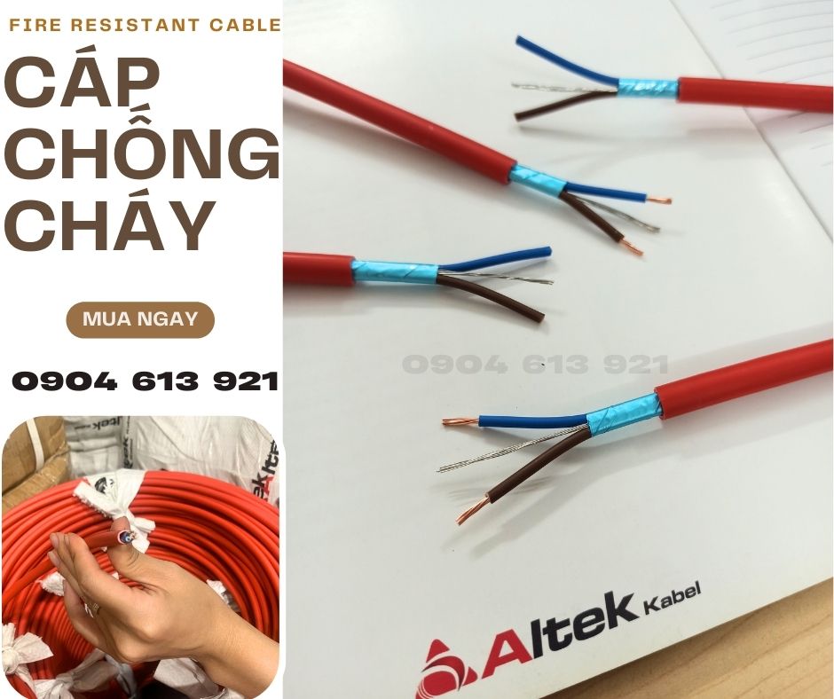 Cáp chống cháy chống nhiễu Altek Kabel 2x1.0mmm