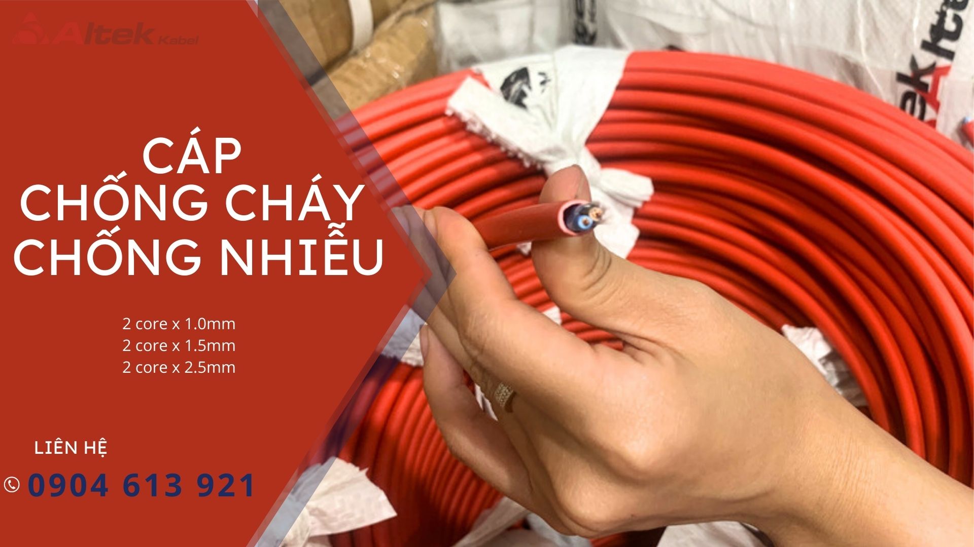 Cáp chống cháy chống nhiễu Altek Kabel 2x1.0mmm