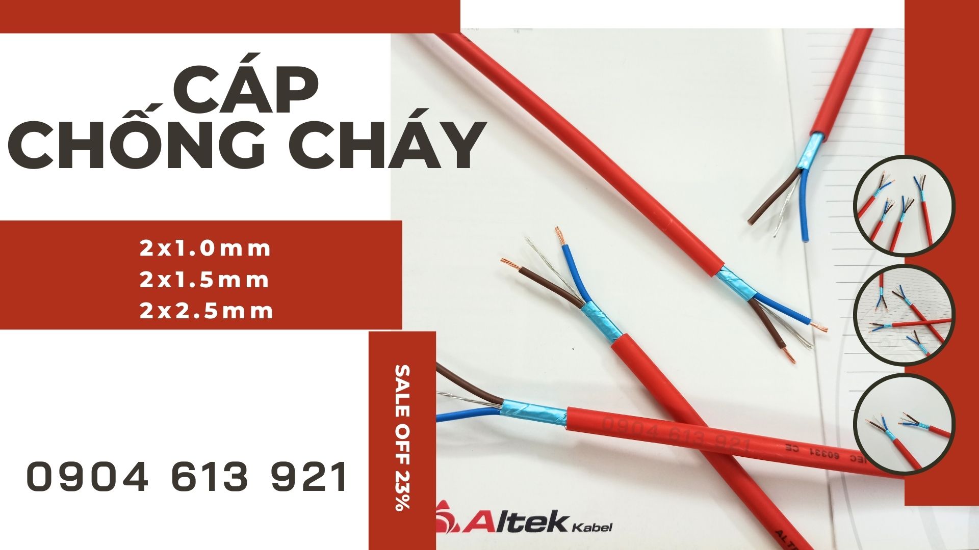 Cáp chống cháy chống nhiễu Altek Kabel 2x1.0mmm