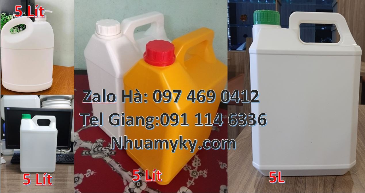 Bán can nhựa nhỏ 5l màu xanh,can nhựa 2l đựng dầu thực vật giá rẻ hcm