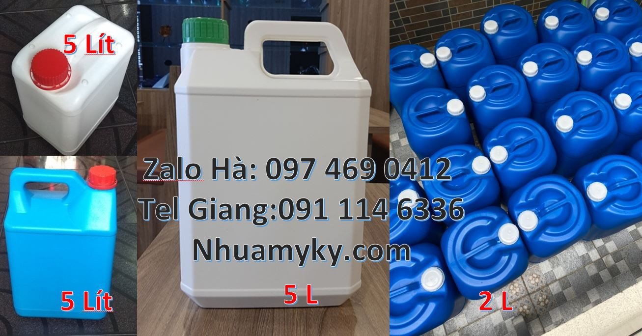 Bán can nhựa nhỏ 5l màu xanh,can nhựa 2l đựng dầu thực vật giá rẻ hcm