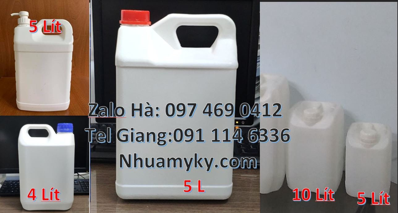 Bán can nhựa nhỏ 5l màu xanh,can nhựa 2l đựng dầu thực vật giá rẻ hcm