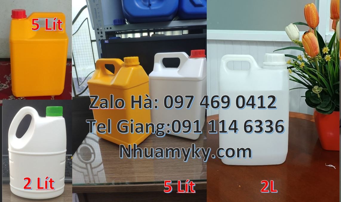 Bán can nhựa nhỏ 5l màu xanh,can nhựa 2l đựng dầu thực vật giá rẻ hcm