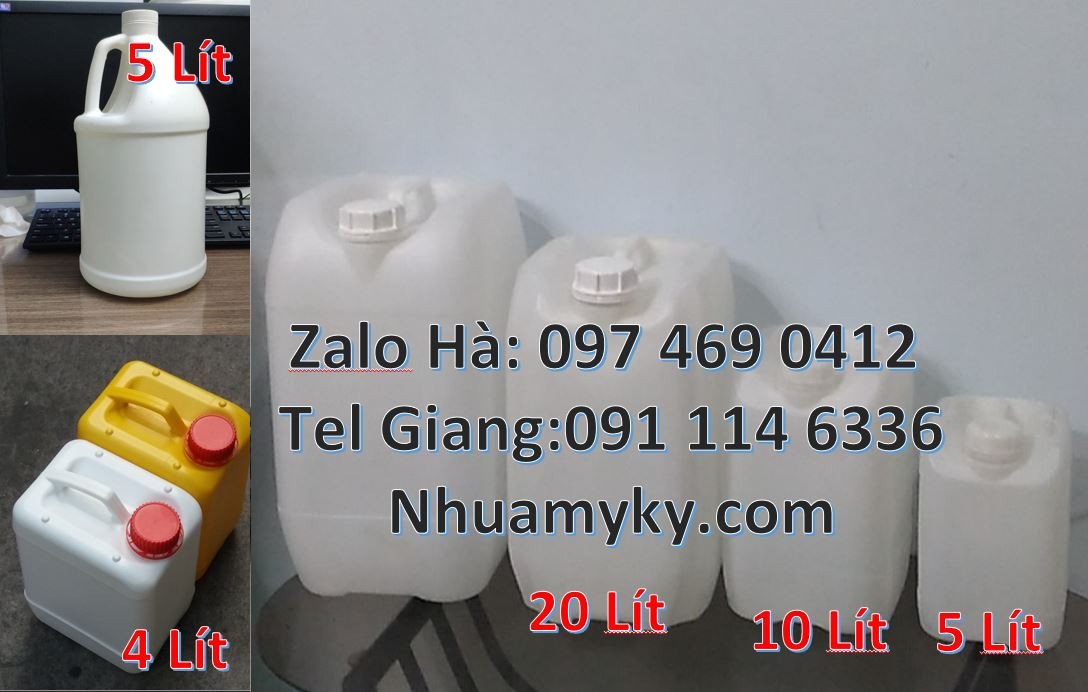 Bán can nhựa nhỏ 5l màu xanh,can nhựa 2l đựng dầu thực vật giá rẻ hcm
