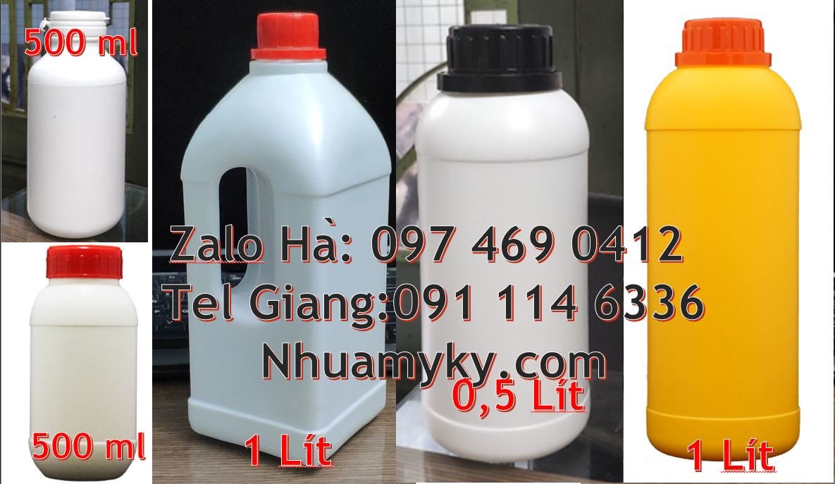 Bán chai nhựa hdpe 1l màu trắng nắp vặn,chai nhựa 1l vuông nắp vặn tro