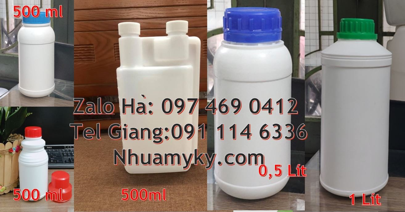 Bán chai nhựa hdpe 1l màu trắng nắp vặn,chai nhựa 1l vuông nắp vặn tro