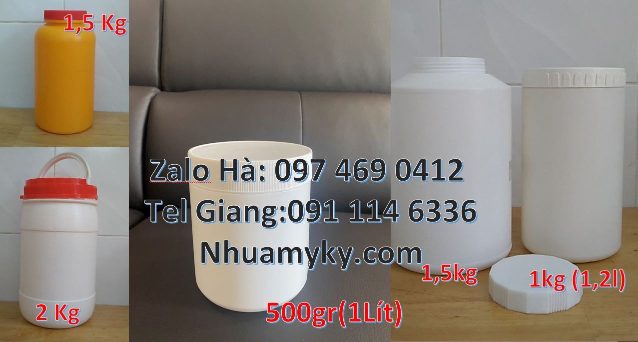 Bán hũ nhựa hdpe nắp vặn quai nhựa,hũ nhựa 500ml đựng hóa chất giá rẻ