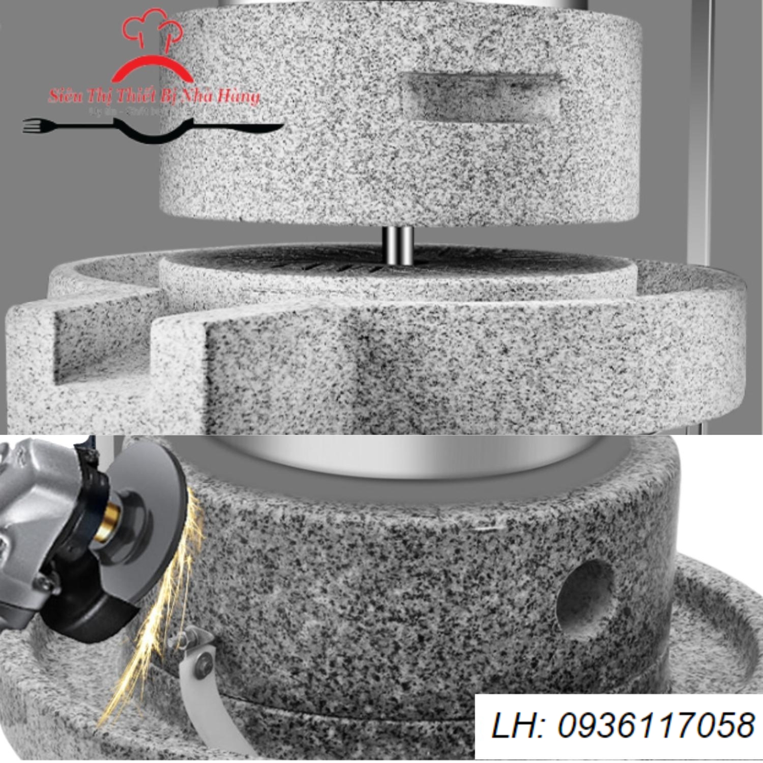 Cối đá xay bột nước công nghiệp có thể xay đỗ làm đậu  , gạo làm bánh