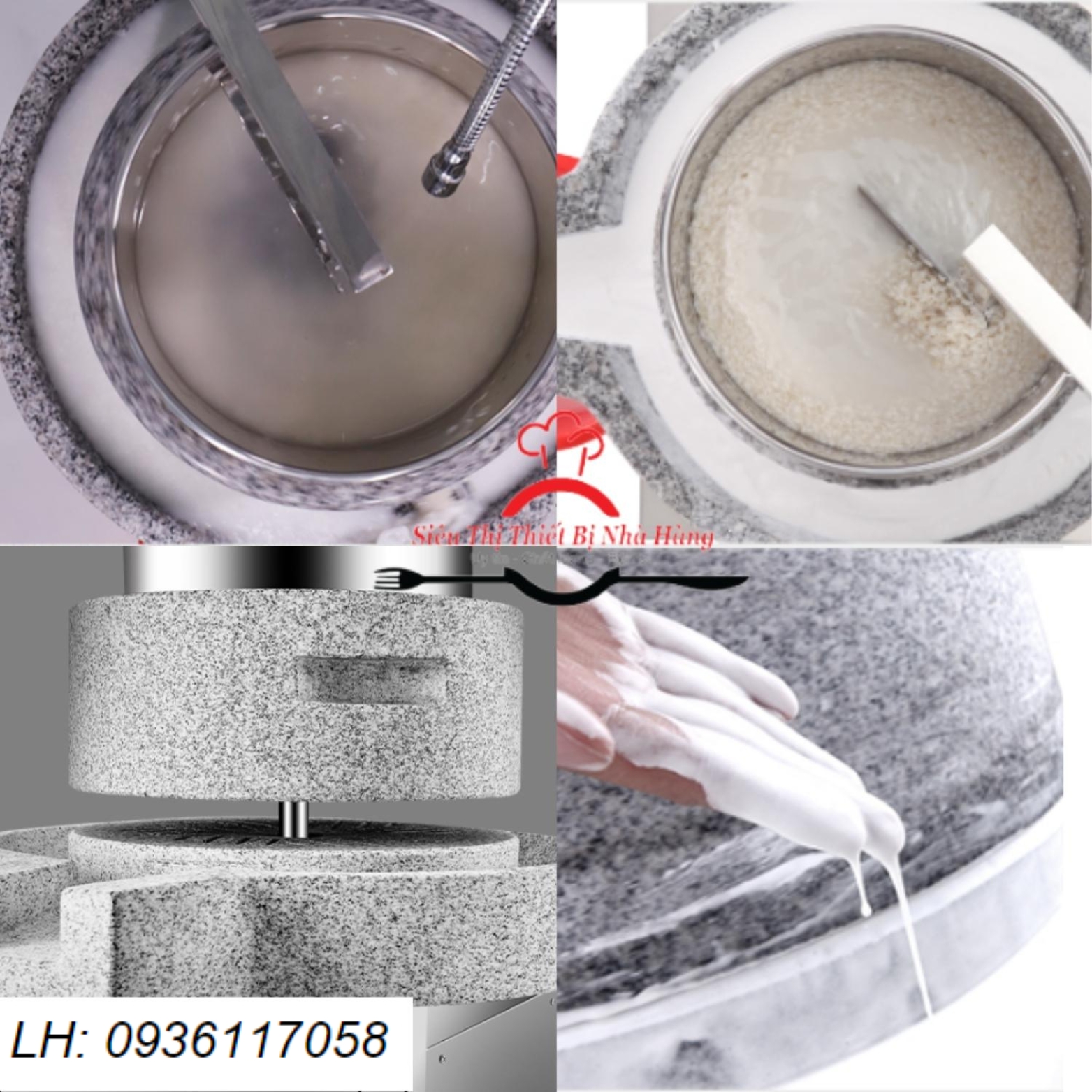 Cối đá xay bột nước công nghiệp có thể xay đỗ làm đậu  , gạo làm bánh