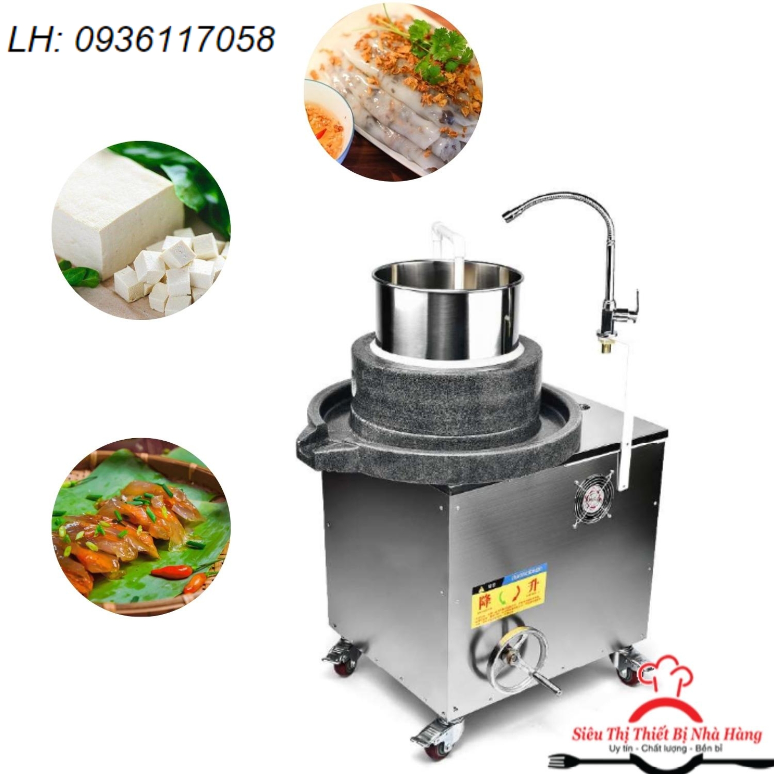 Cối đá xay bột nước công nghiệp có thể xay đỗ làm đậu  , gạo làm bánh