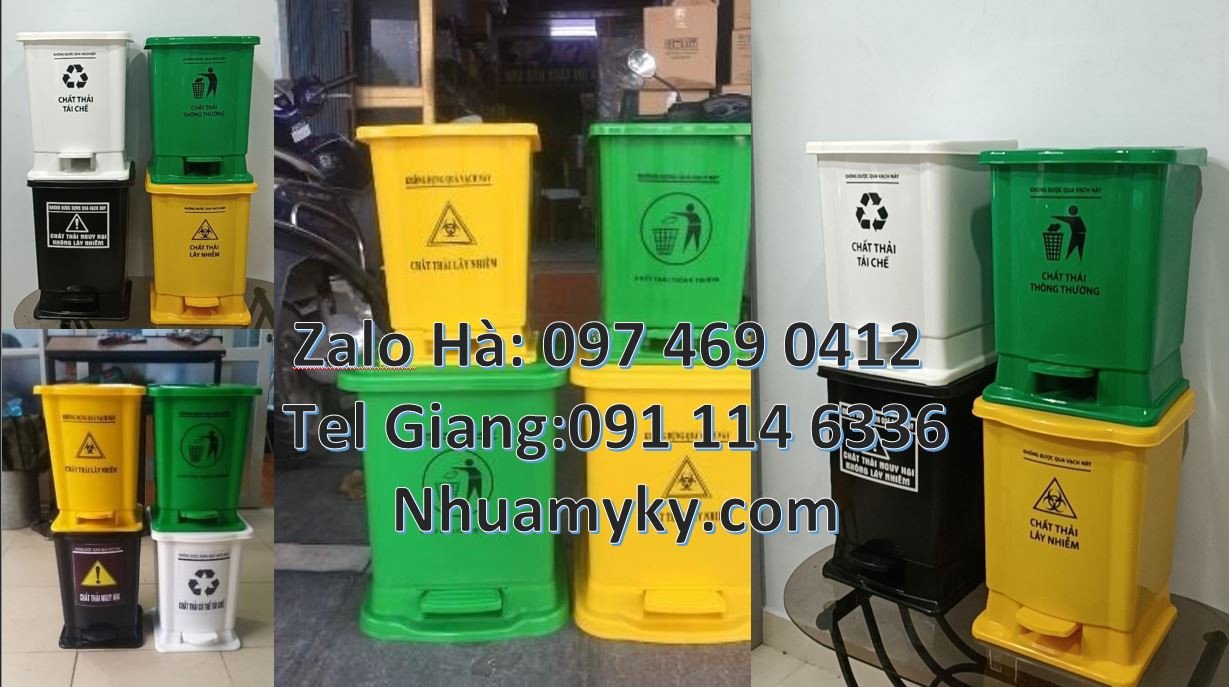 Bán thùng đựng rác y tế cỡ nhỏ,thùng đựng rác y tế 60l có nắp đậy đạp