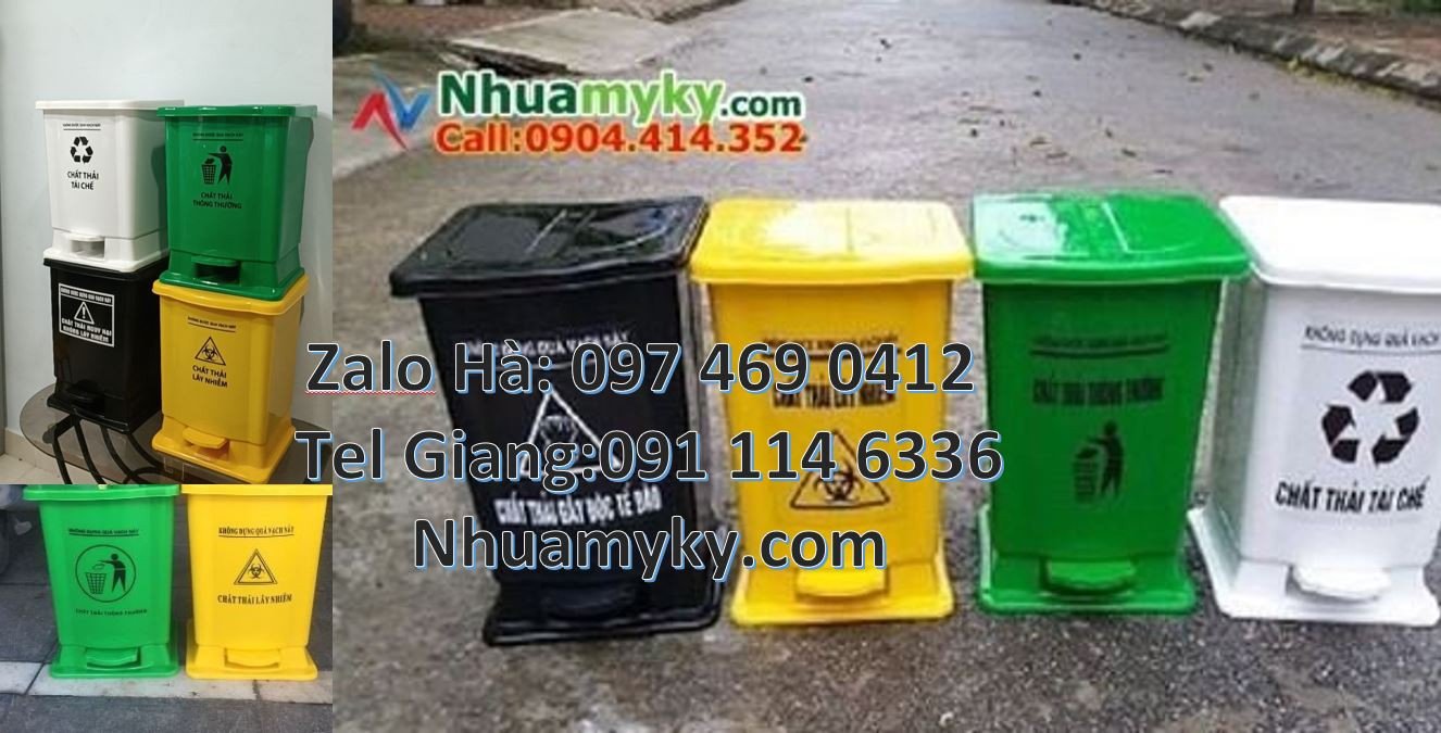 Bán thùng đựng rác y tế cỡ nhỏ,thùng đựng rác y tế 60l có nắp đậy đạp