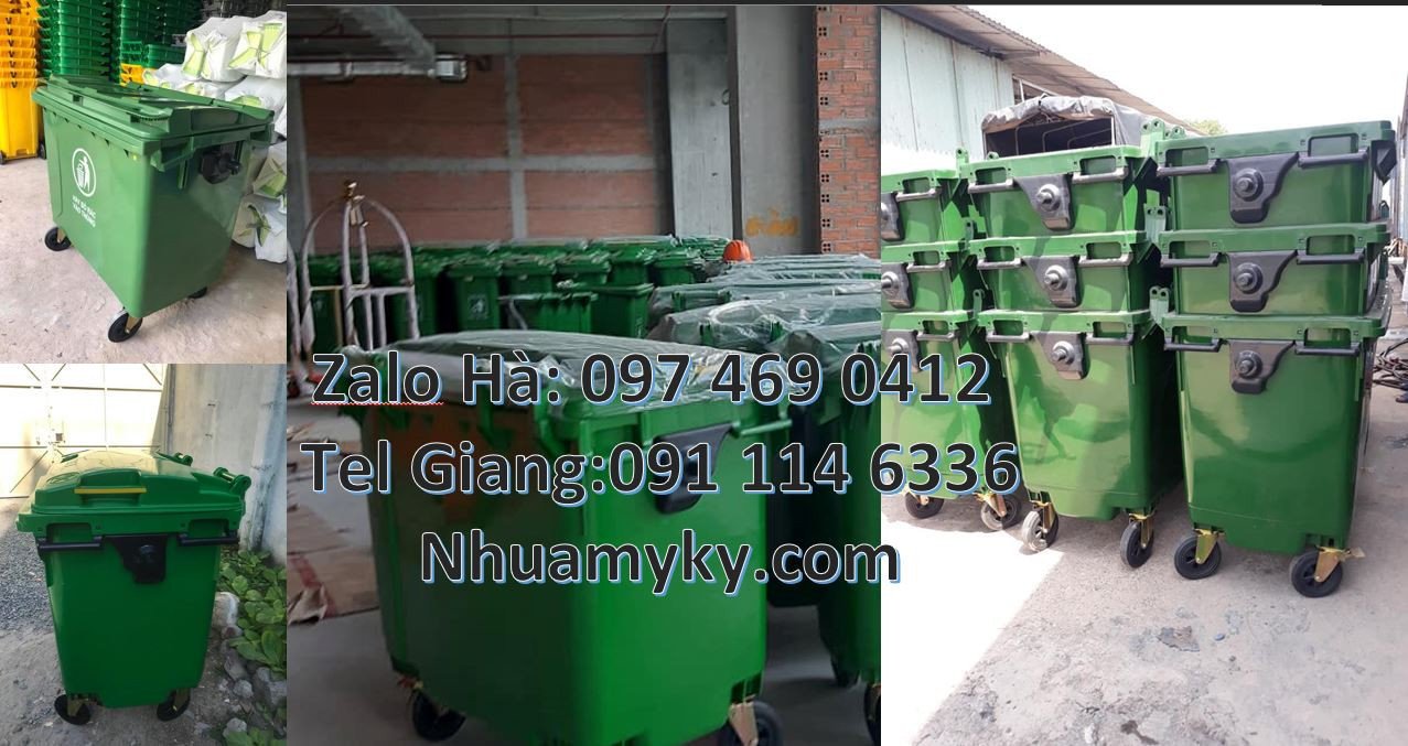 Bán xe thu gom rác cỡ lớn 1000l có nắp đậy,xe thu gom rác 660l có 4 bá