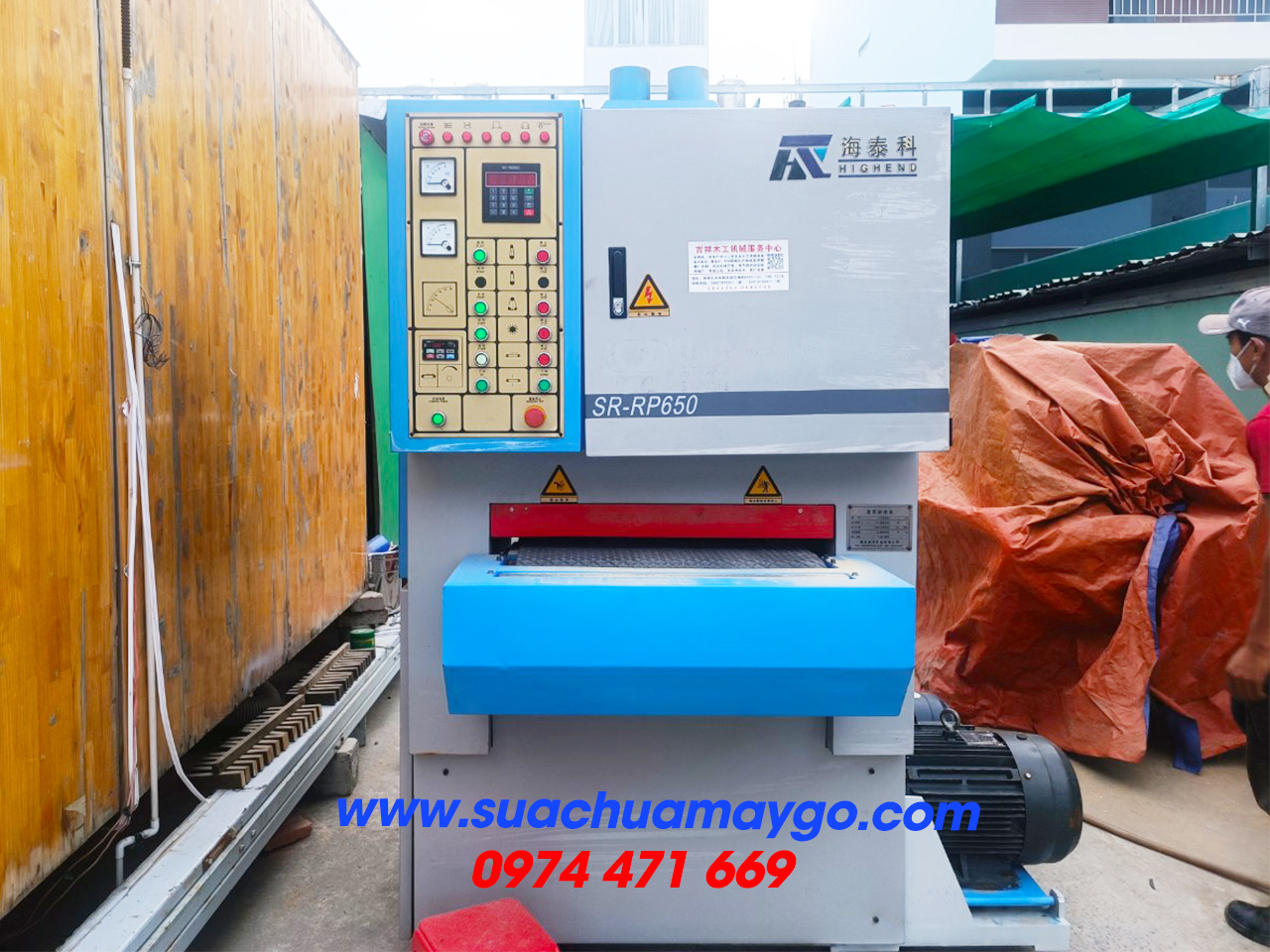THANH LÝ MÁY CHÀ NHÁM THÙNG 2 TRỤC SR-RP650 CŨ GIÁ TỐT TẠI QUẬN 6
