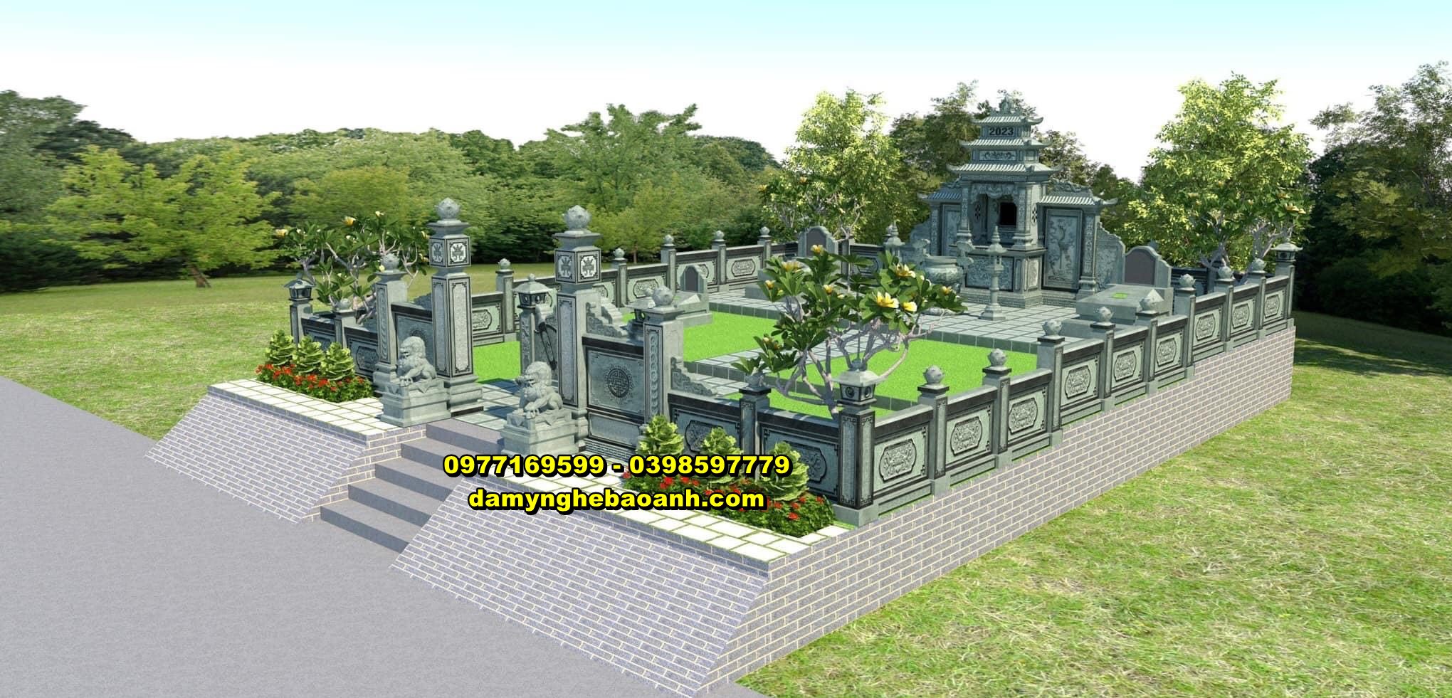xây khu lăng mộ đá gia đình trong khu nghĩa trang tại kiên giang