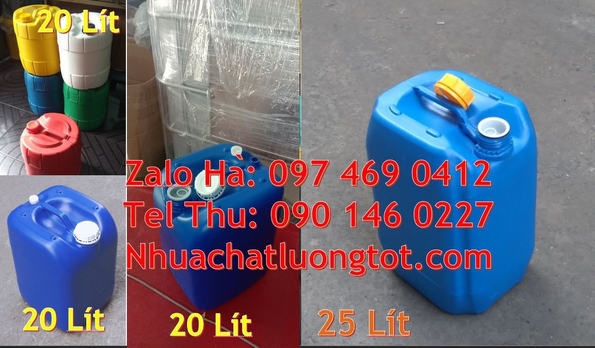 Bán can nhựa lớn 20l quai xách,can nhựa tròn 25l chất lượng cao giá r