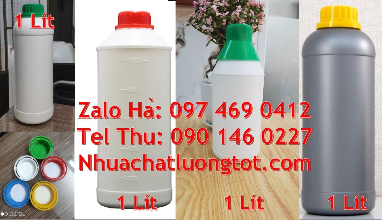 Bán chai nhựa 1l đựng hóa chất,chai nhựa 1l có nắp vặn tròn giá rẻ hcm