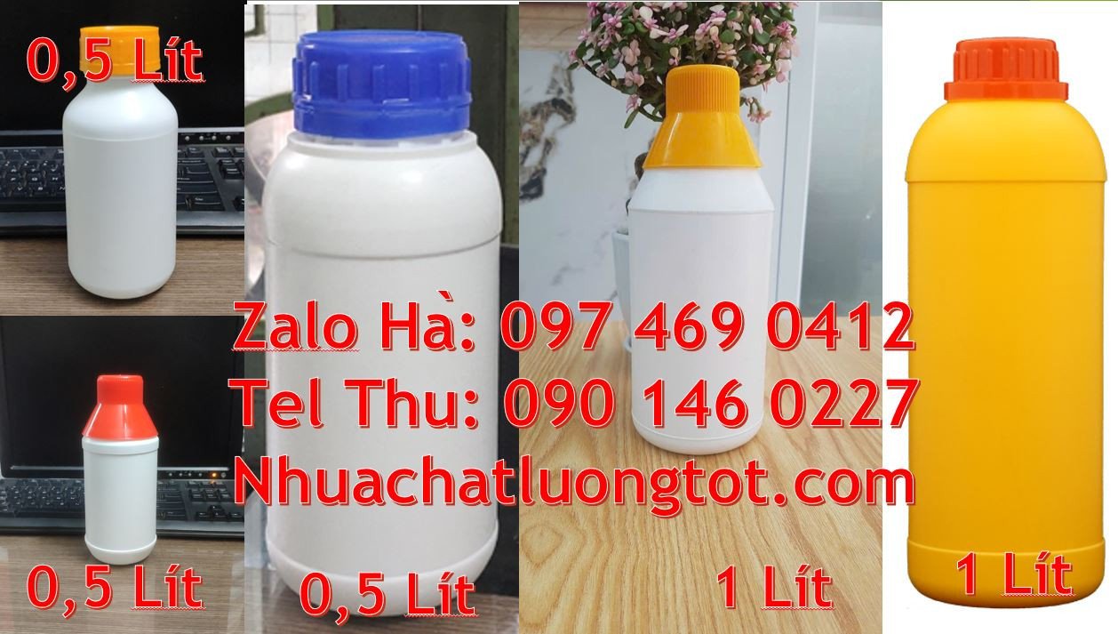 Bán chai nhựa 1l đựng hóa chất,chai nhựa 1l có nắp vặn tròn giá rẻ hcm
