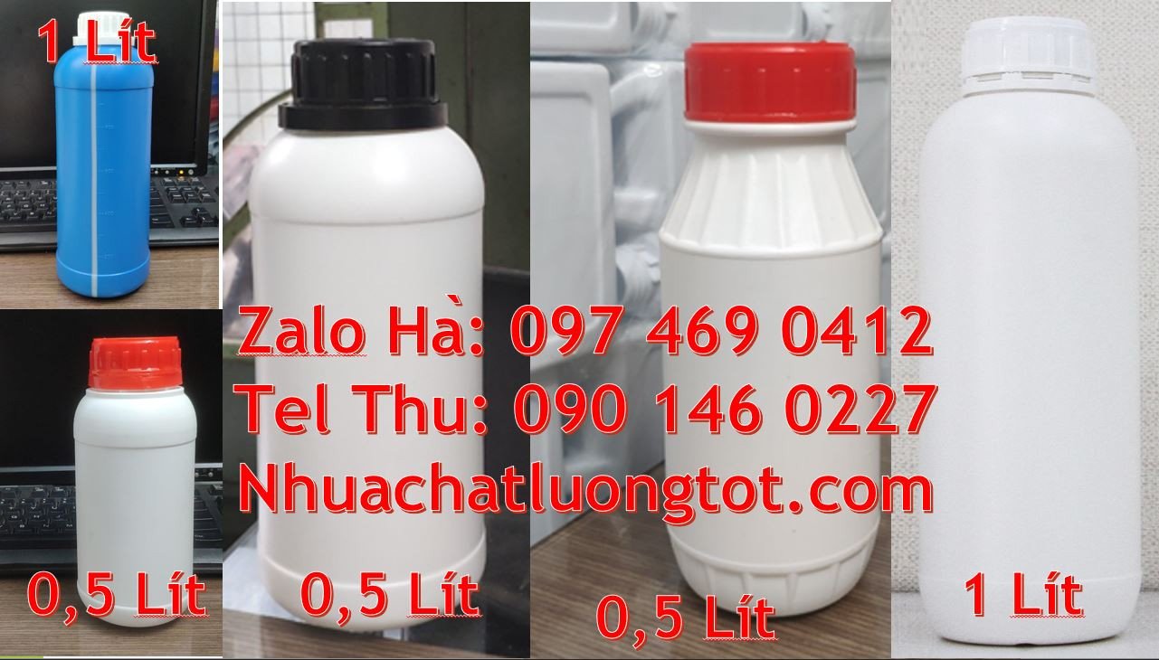 Bán chai nhựa 1l đựng hóa chất,chai nhựa 1l có nắp vặn tròn giá rẻ hcm