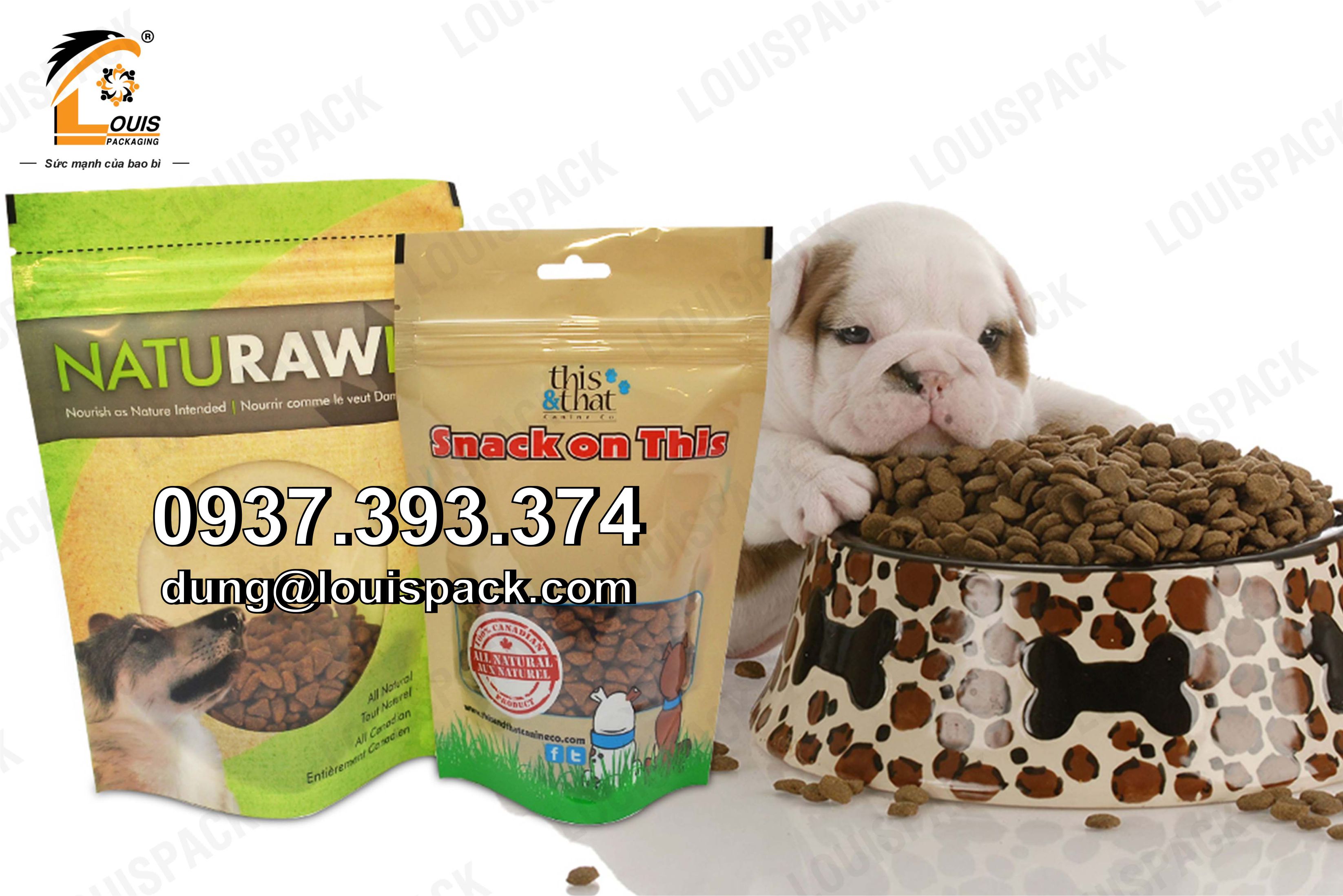 Bao bì đựng thức ăn thú cưng như thức ăn cho chó, thức ăn cho mèo