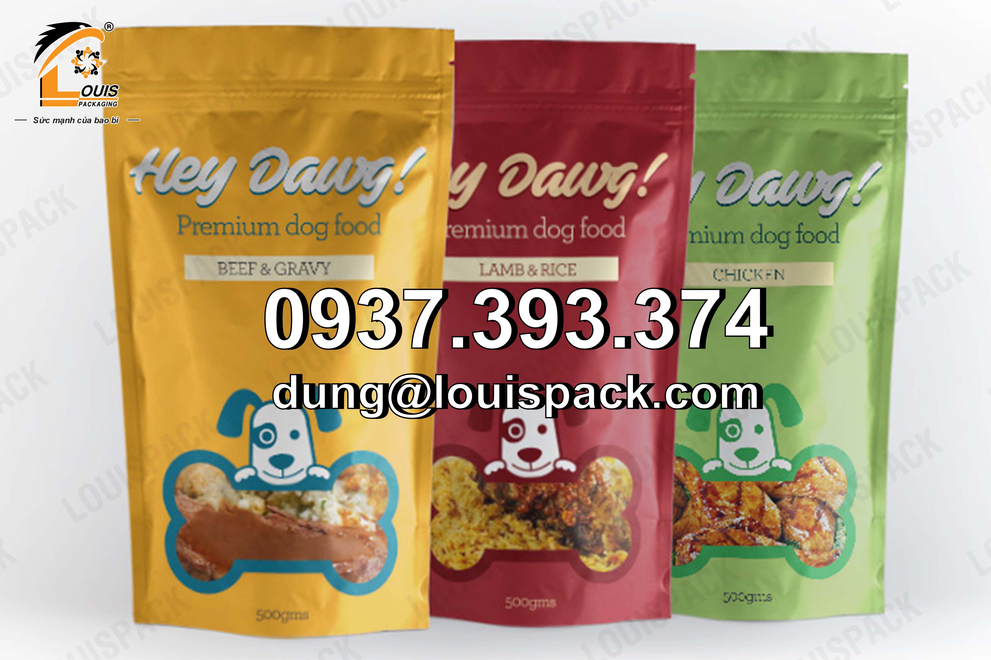 Bao bì đựng thức ăn thú cưng như thức ăn cho chó, thức ăn cho mèo