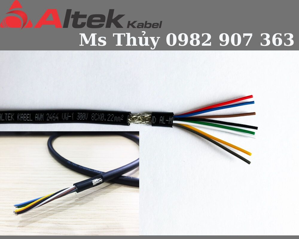 Cáp tín hiệu chống nhiễu 22AWG x 8 lõi Altek Kabel