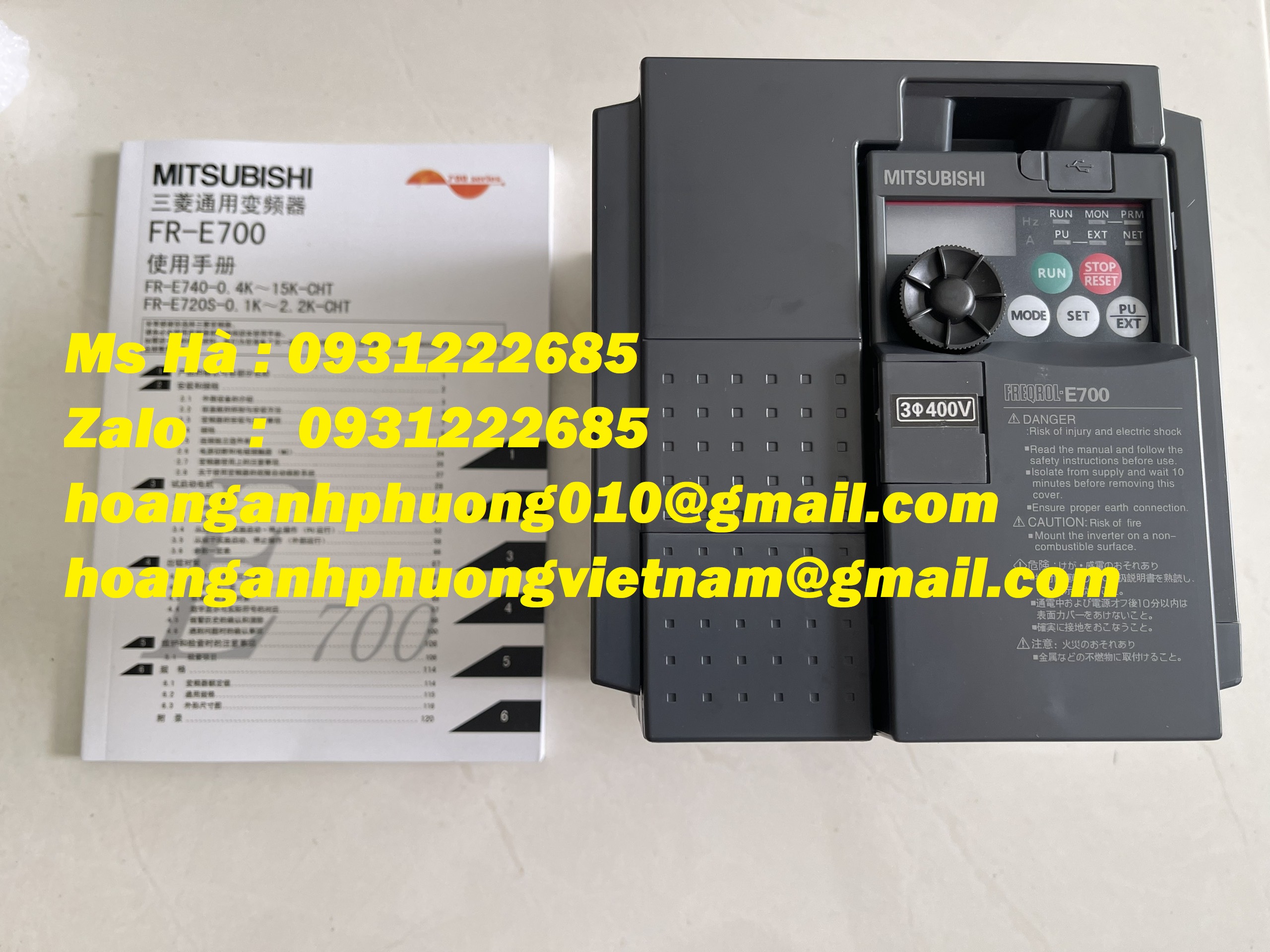 Biến tần 3 pha 380V 3.7kW mitsubishi FR-E740-3.7K-CHT