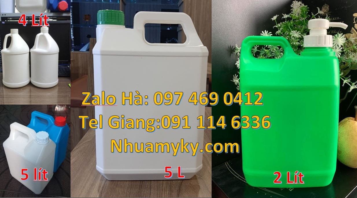 Bán can nhựa nhỏ 5l đựng nước mắm ruốc,can nhựa 2l đựng xì dầu dầu ăn