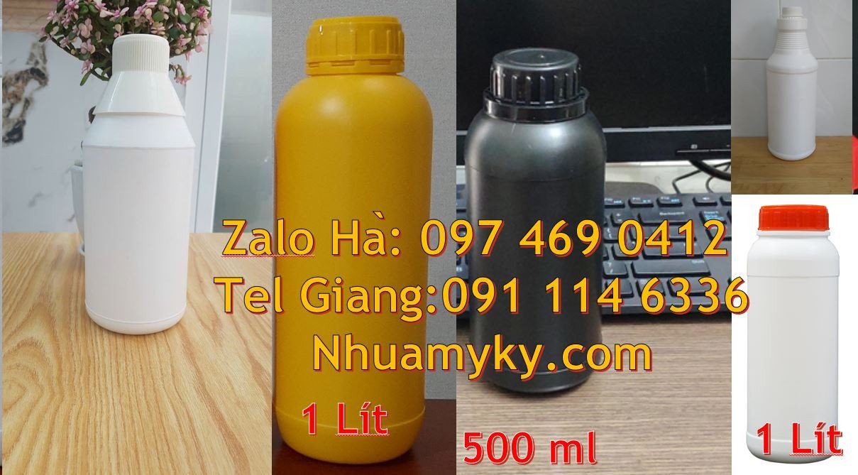 Bán chai nhựa 1l đựng dầu thực vật,chai nhựa hdpe đựng hóa chất giá rẻ