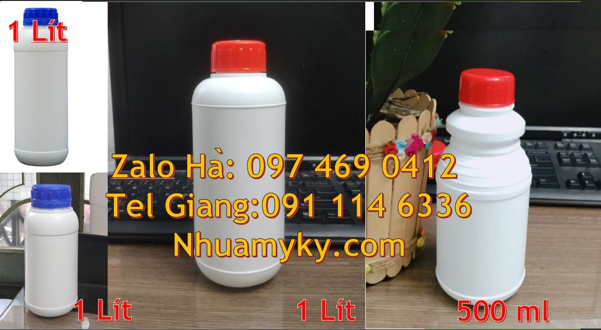 Bán chai nhựa 1l đựng dầu thực vật,chai nhựa hdpe đựng hóa chất giá rẻ