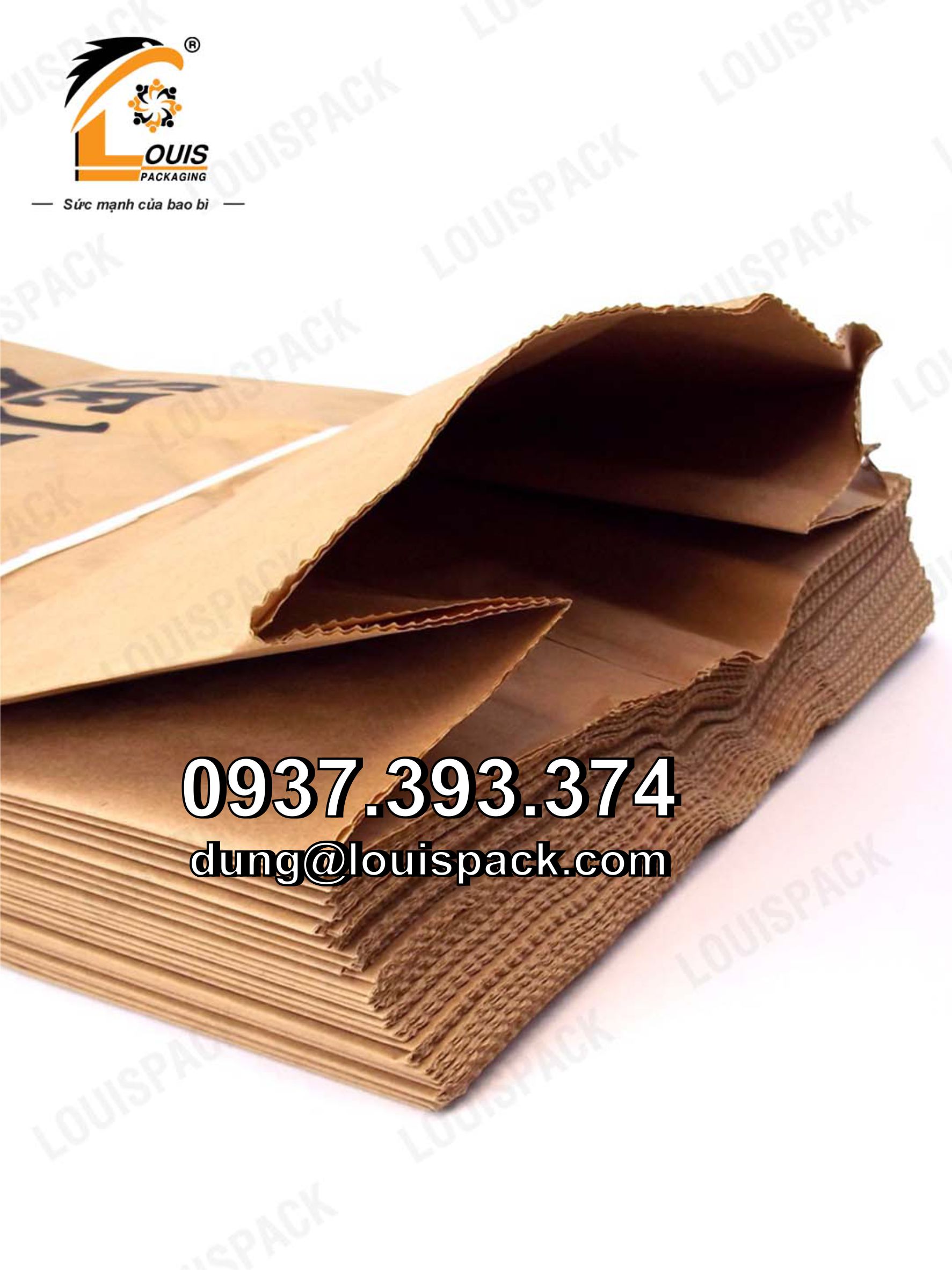 Bao giấy kraft 3 lớp đựng bột hoá chất, bột mịn